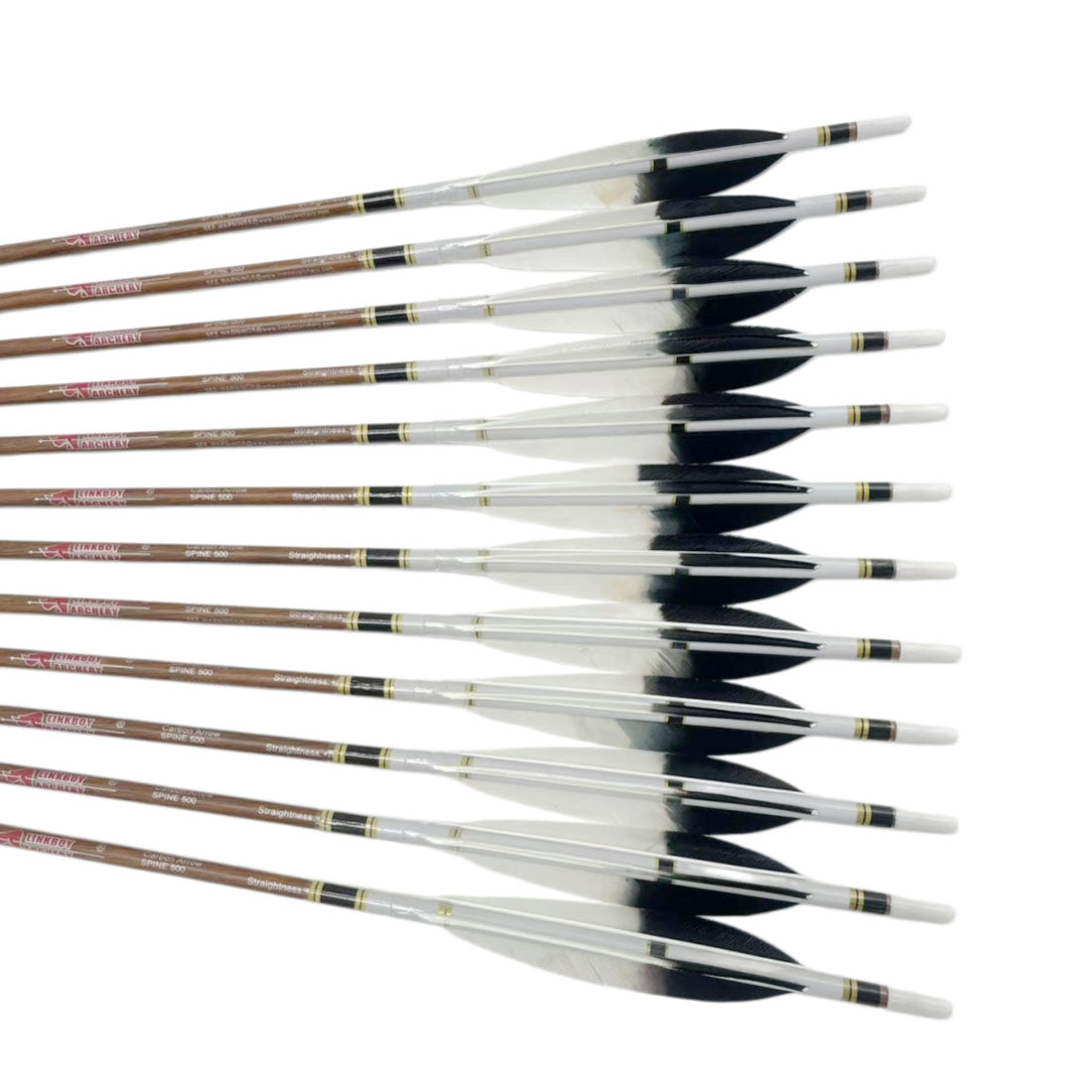 ID 6.2MM 12-Pack Pure Carbon Wood/bamboo Skin Arrows 150gr Tips Y Nock Fast Shoot