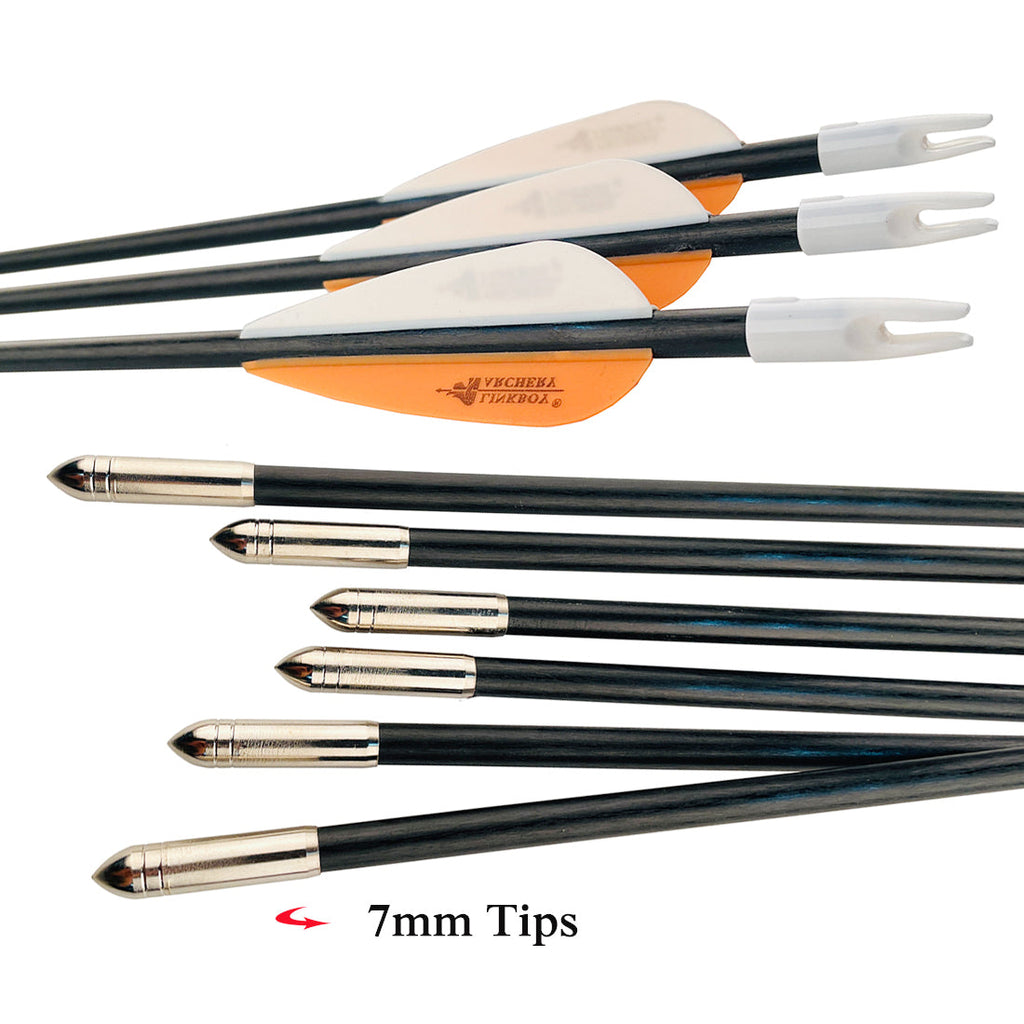 12-Pack OD7mm Target Recurve Bow Arrow Fiberglass Arrow