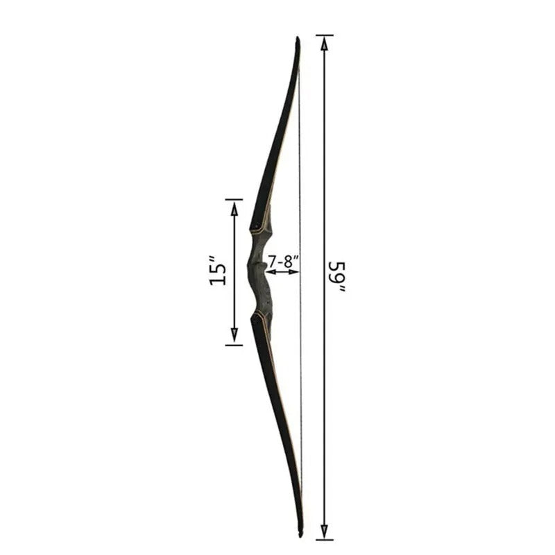 Takedown Recurve Bow 60", 20-60lbs, Brown Limb, Right & Left Hand, &