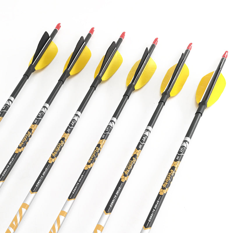 VAP Carbon Arrows ID4.2mm, 3" Turkey Feather, Spine 350-1300, 80gr Tips, Recurve Bow