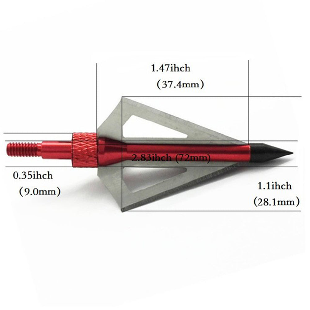 3-Pack 100GR 125GR Blue Arrow Broad Heads 3-blades Arrowheads for Compound Traditional Bow