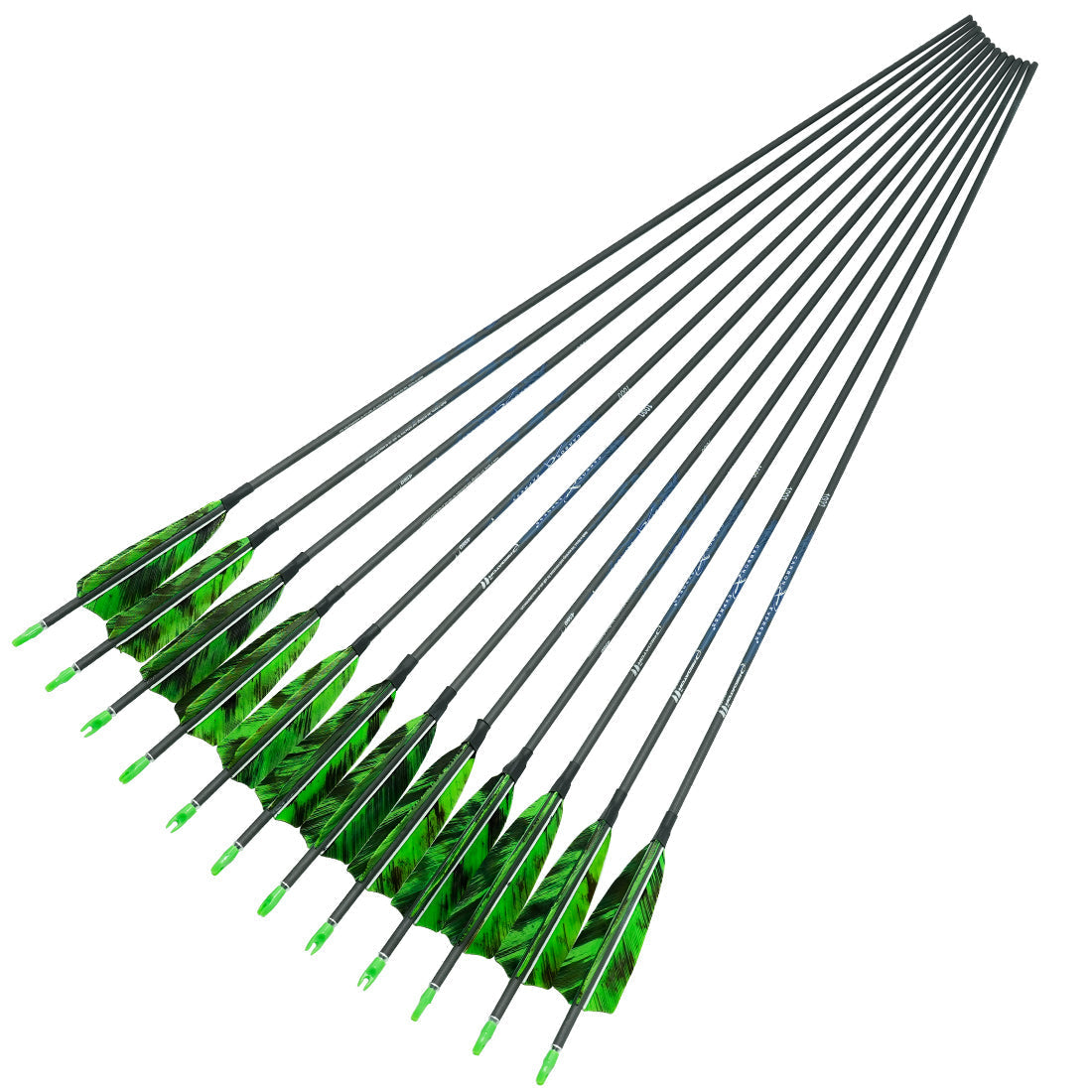 12-Pack Pure Carbon Arrows ID4.2MM SP400-1000 4inch Turkey Feather Bow and Arrows