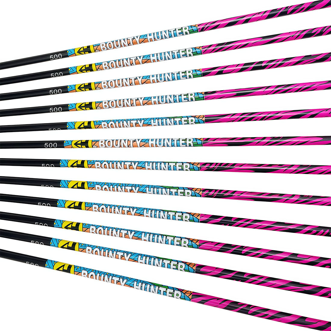 12-Pack Carbon Pink Arrows Spine 300 340 500 75gr Point Tips 4-Pack 4inch Feather