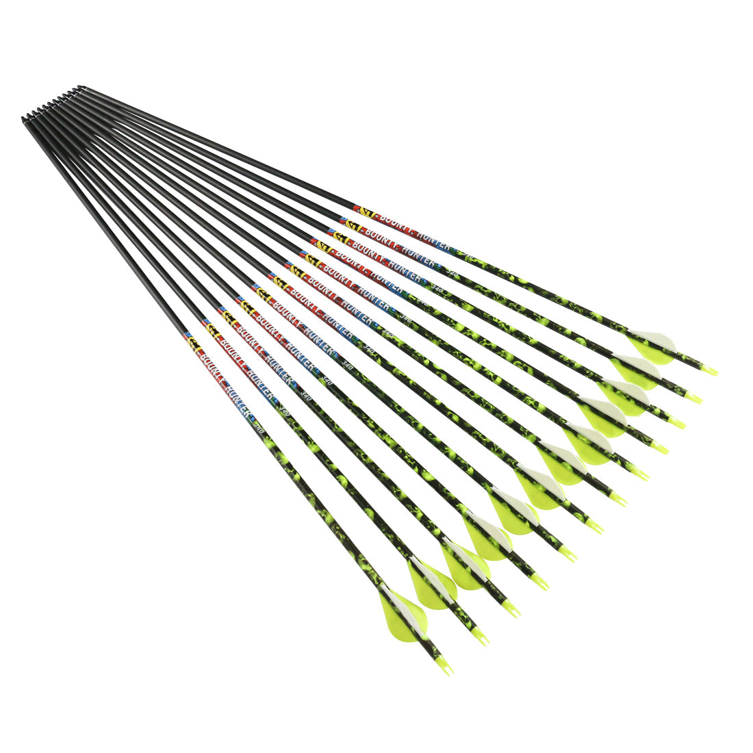 Pure Carbon Arrows Shaft Spine 300 340 30inch 2inch Plastic Vanes 75gr Tips