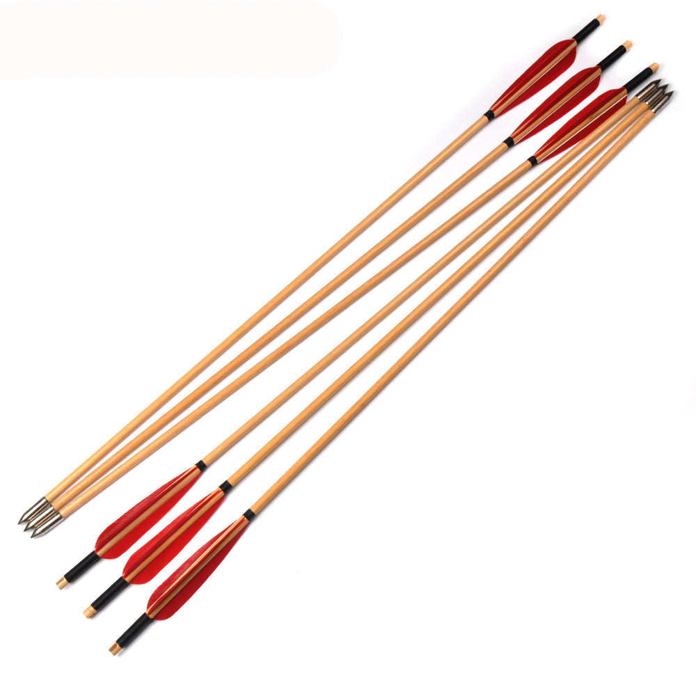 12-Pack Bow Wood Arrow 32" Completed Nock Tip 5inch Turkey Feather