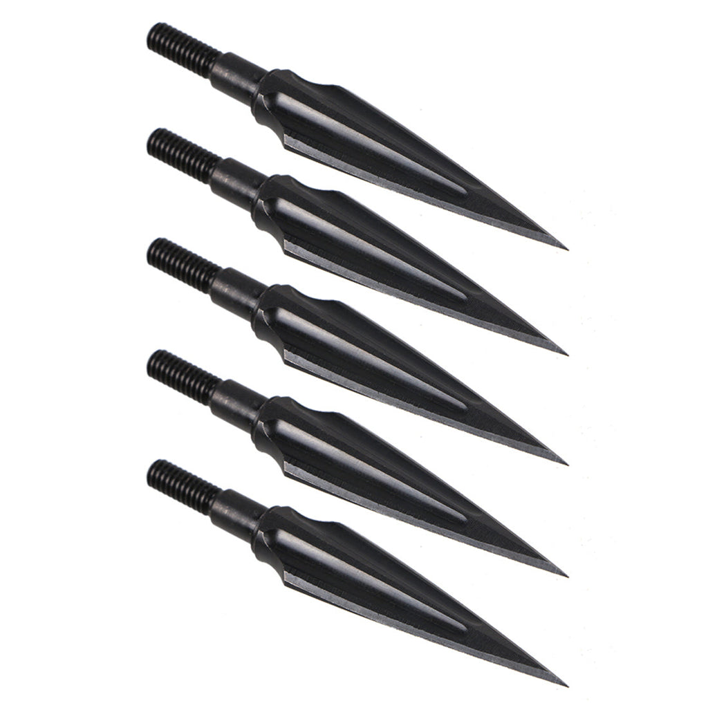 5-Pack Carbon Steel Arrowheads Broadheads Arrow Heads for Recurve Bow Compound Bow