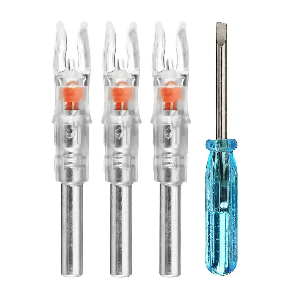 5.2mm Automatically LED Lighted Arrow Nock Compound Bow Arrows Nock +Screwdriver Accessorie