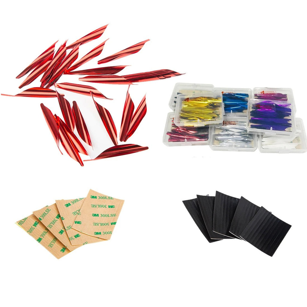 50-Pack Spin Vanes 1.8 Inch Spiral Feather Right Wing DIY Arrow with Tape Arrow
