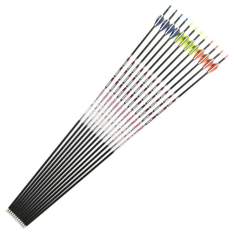VAP Carbon Arrows 6/12-Pack, ID4.2mm ±0.003, Spine 350-900, Plastic Vanes or Turkey Feather, Recurve