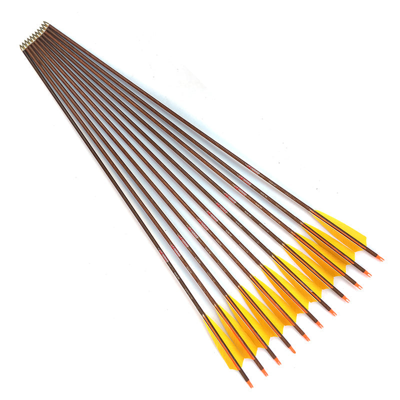 Wood Skin Carbon Arrows ID6.2mm Spine300-900 Compound Recurve Traditional Bow Arrows