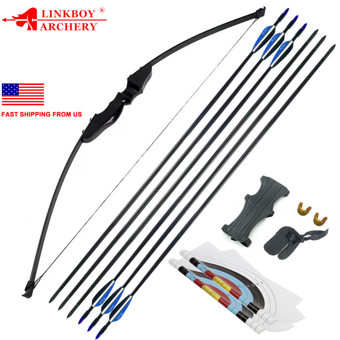 40 Lbs Recourve Bow Powerful Long Bow for Right Hand