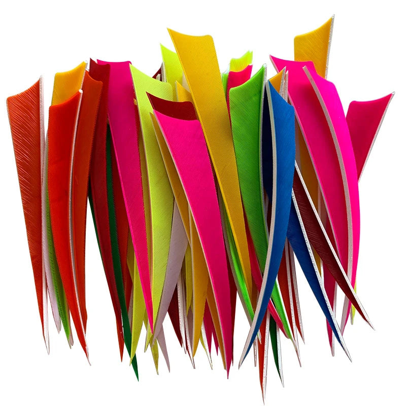 50-Pack 5" Fletching Turkey Feather Shield Shape Right Wing Vanes Traditional Compound Bow Arrow
