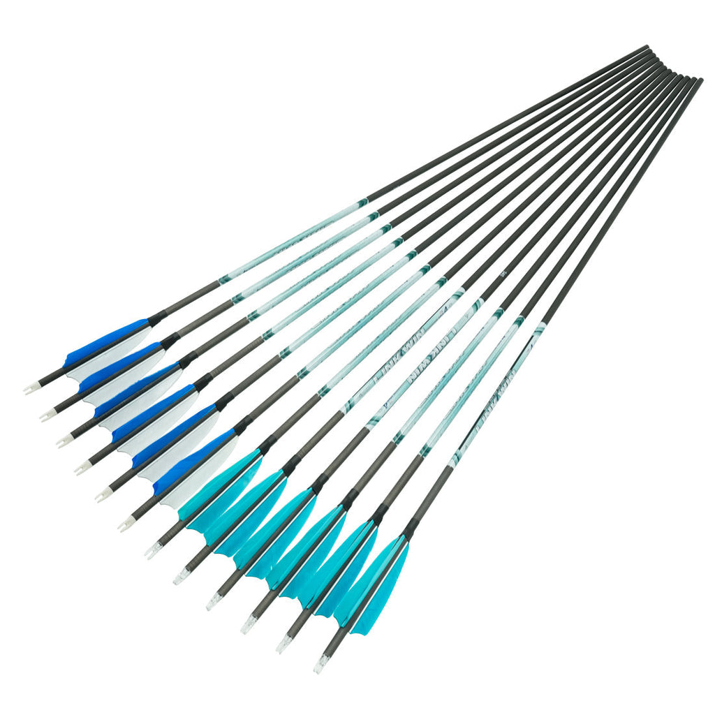 12-Pack Carbon Arrows Bow and Arrow +/-0.001 Straightness Multiple Spine Arrows