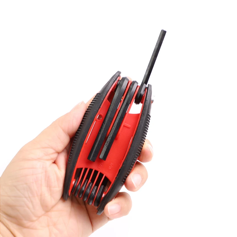 9 Piece Folding Allen Hex Key Ring Wrench Set America Tool