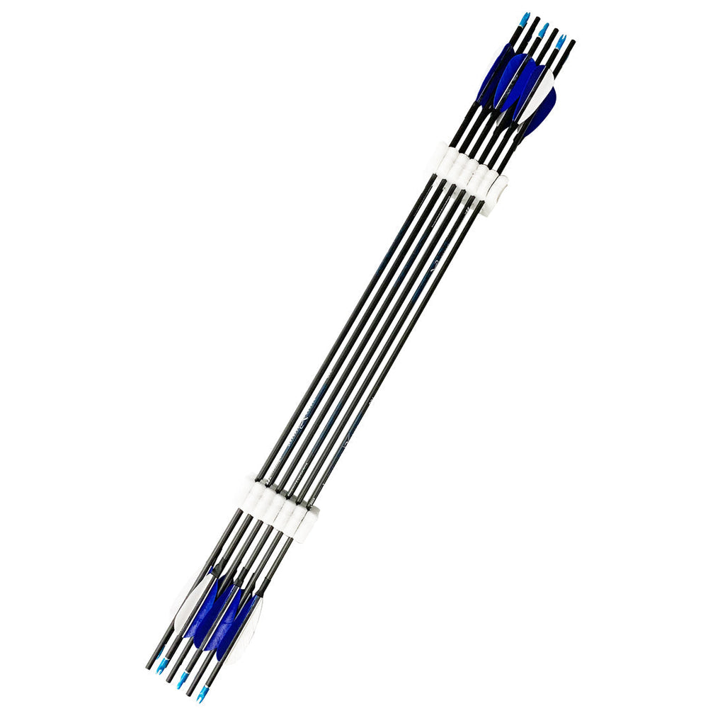 12-Pack Pure Carbon Arrows ID4.2MM SP500 30inch 3inch Turkey Feather 80gr Tips Recurve Bow