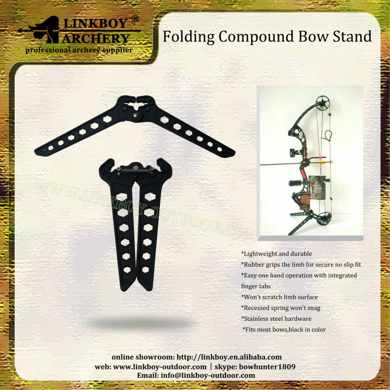 Compound Bow Stand Holder Recurve Bow Bracket Kick Rack Support Folding