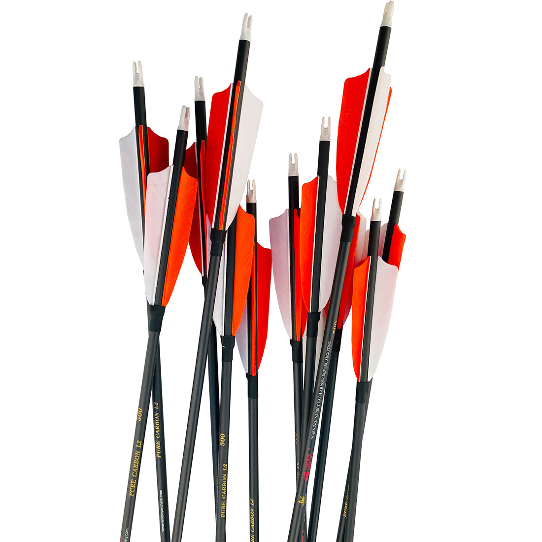 Pure Carbon Fiber 30/32 Inches Turkey Feather Spine300-1000 Black Color Arrows for Target