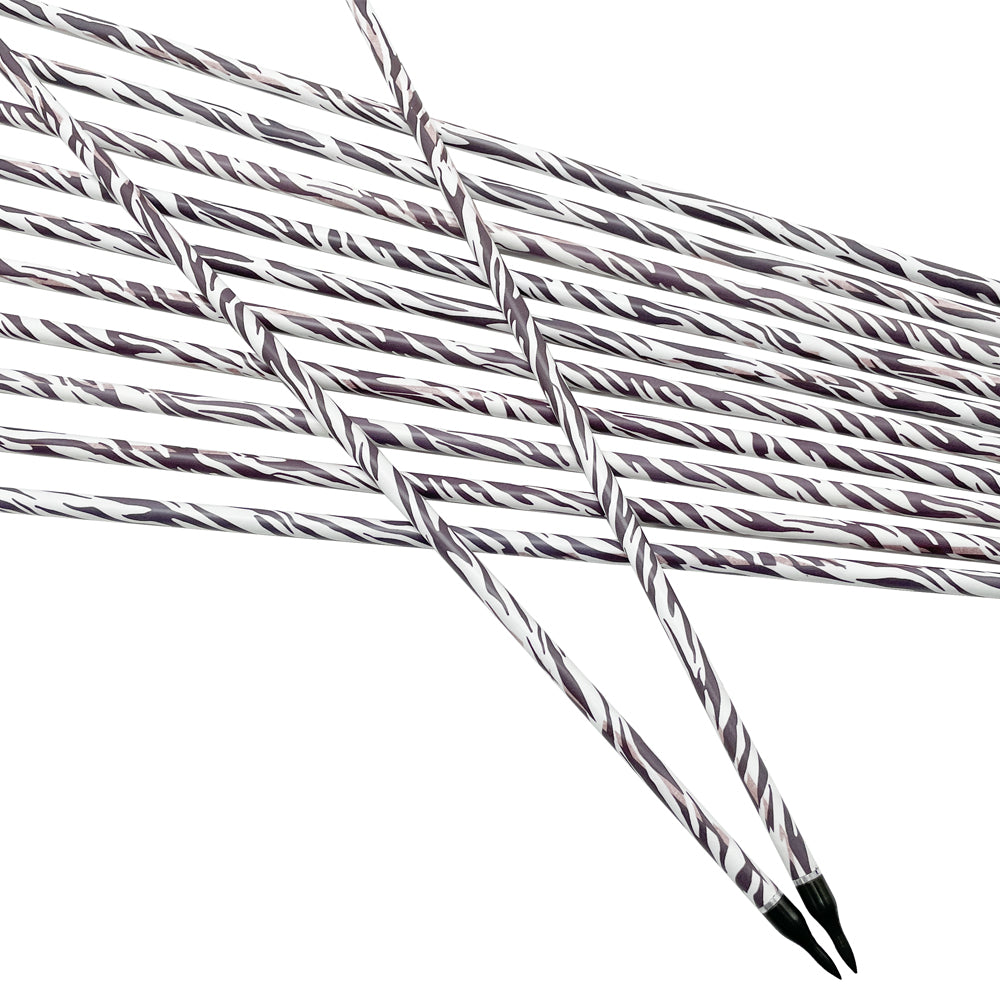 12pc ID6.2mm 32Inch Pure Carbon Fast 4-Pack Feathers Sp340 400 600 Zebra Skin Arrows