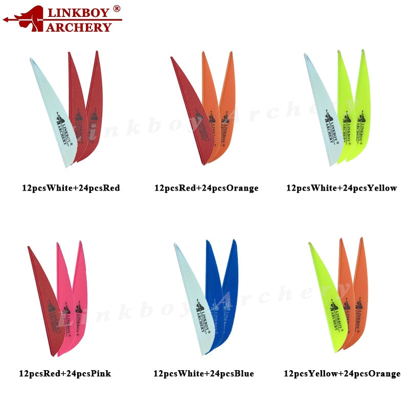 Plastic Arrow Vanes 2.8", DIY Fletching for & Target, Multiple Colors